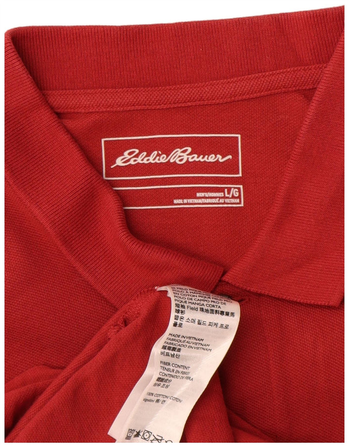 Polo da uomo Eddie Bauer grande in cotone rosso