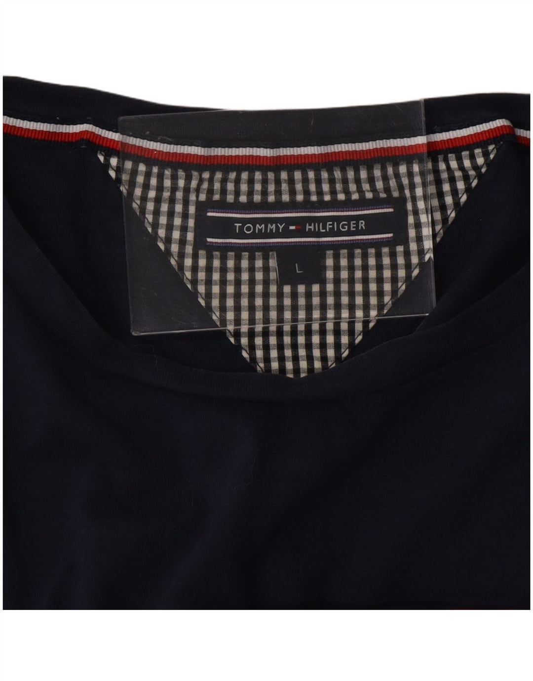 TOMMY HILFIGER T-shirt grafica da uomo Top grande a righe blu navy