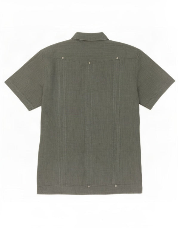 Camicia a maniche corte da uomo Romani grande poliestere verde Paisley