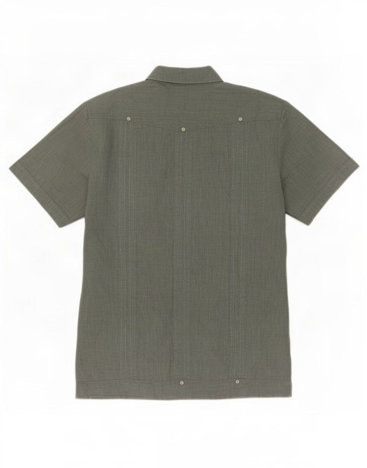 Camicia a maniche corte da uomo Romani grande poliestere verde Paisley