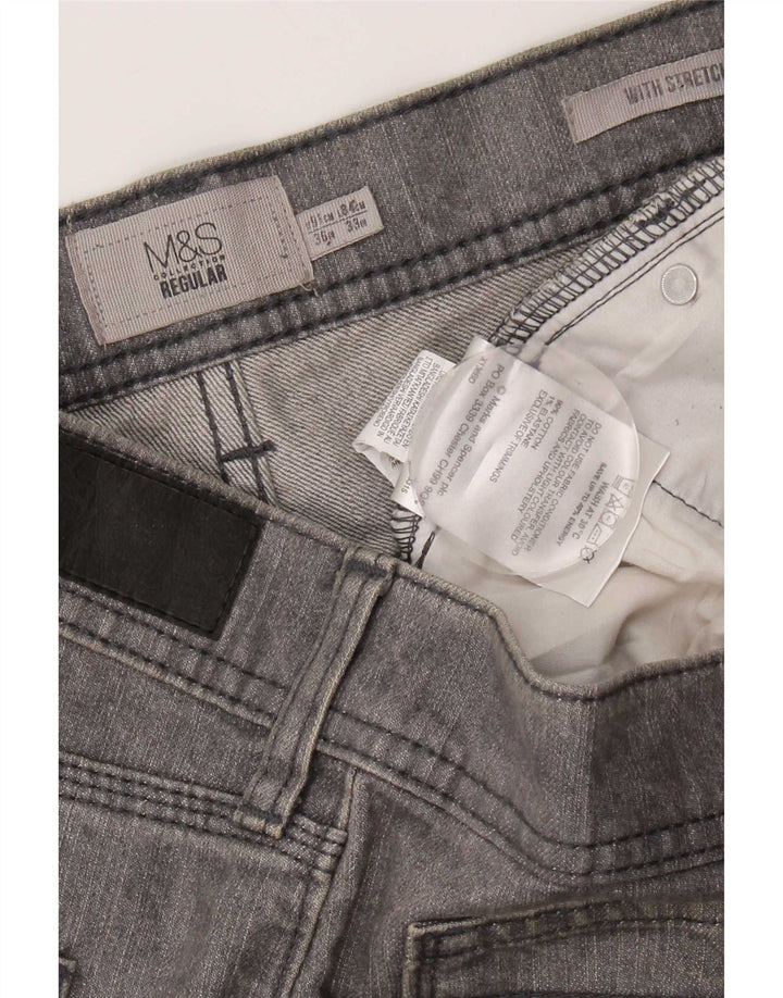 Jeans dritti regolari da donna Marks & Spencer W36 L33 cotone grigio
