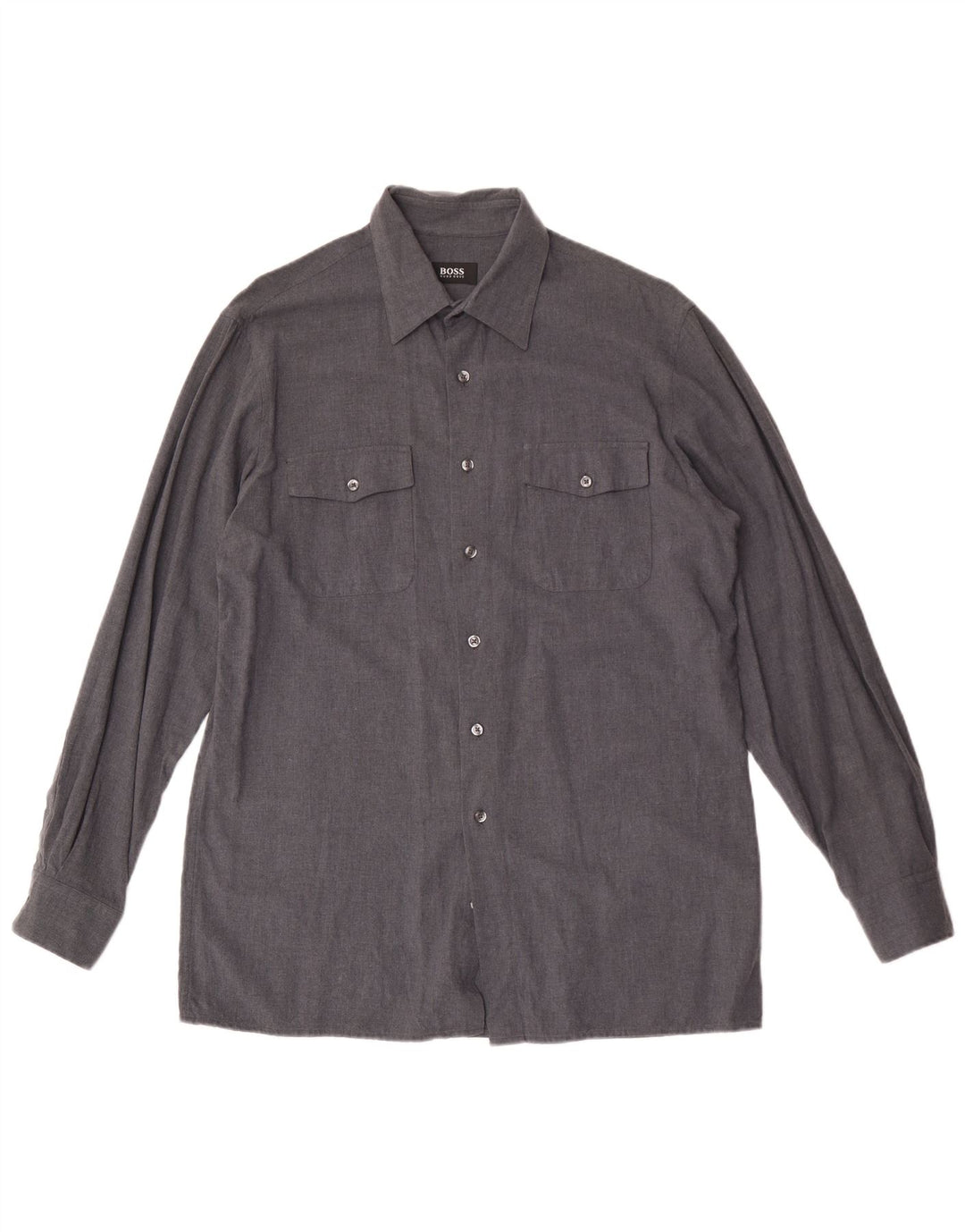 Camicia da uomo Hugo Boss Large in viscosa grigia