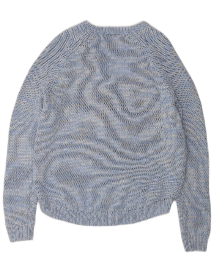 Maglione da donna con scollo a barca con grafica Marks & Spencer UK 10 piccolo blu