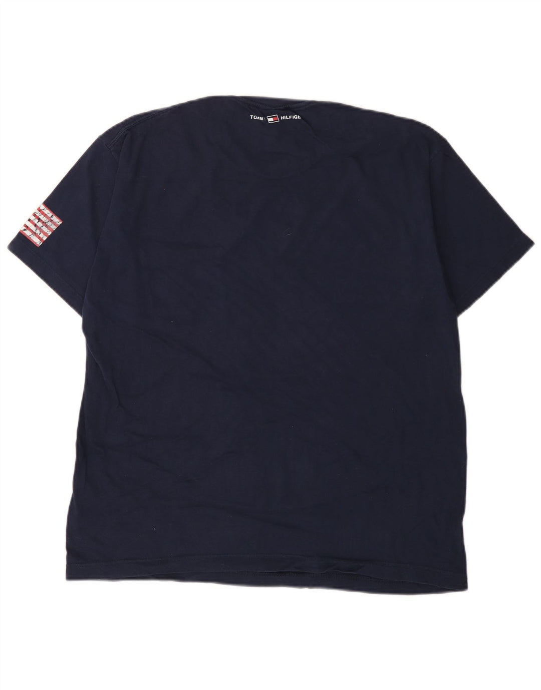 T-shirt grafica da uomo Tommy Hilfiger Top Large Blu Navy Cotone USA