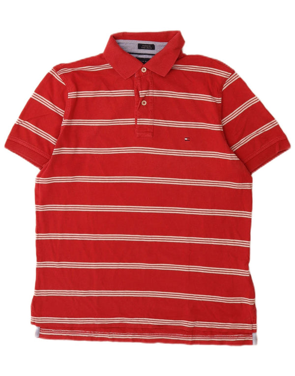 Polo da uomo Custom Fit Tommy Hilfiger piccola in cotone a righe rosse