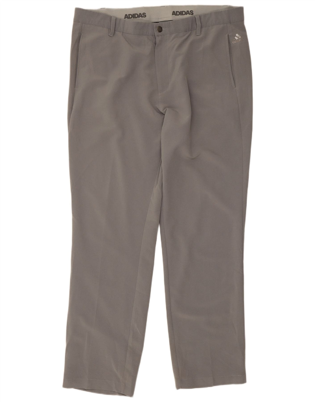 Pantaloni chino dritti da uomo Adidas W38 L32 poliestere grigio