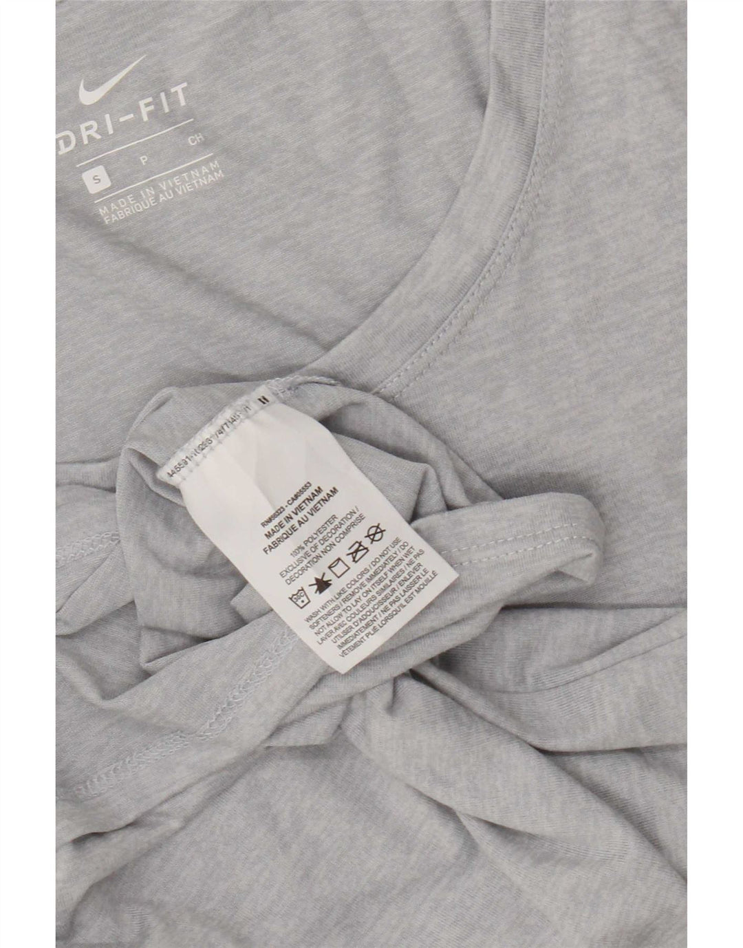T-shirt Nike Dri Fit da donna, taglia UK 10, piccola, in poliestere chiazzato grigio