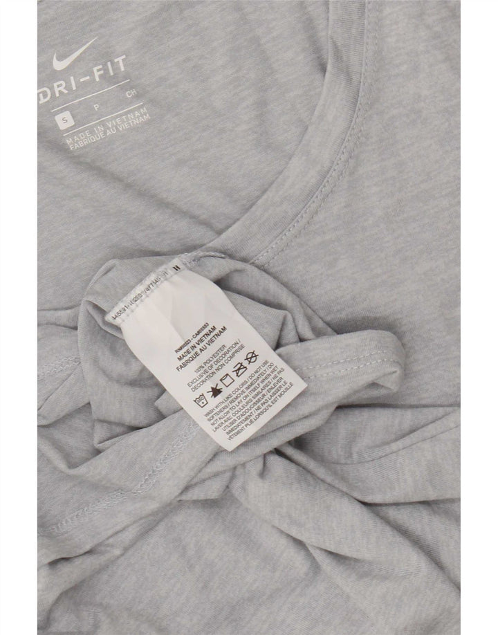 T-shirt Nike Dri Fit da donna, taglia UK 10, piccola, in poliestere chiazzato grigio