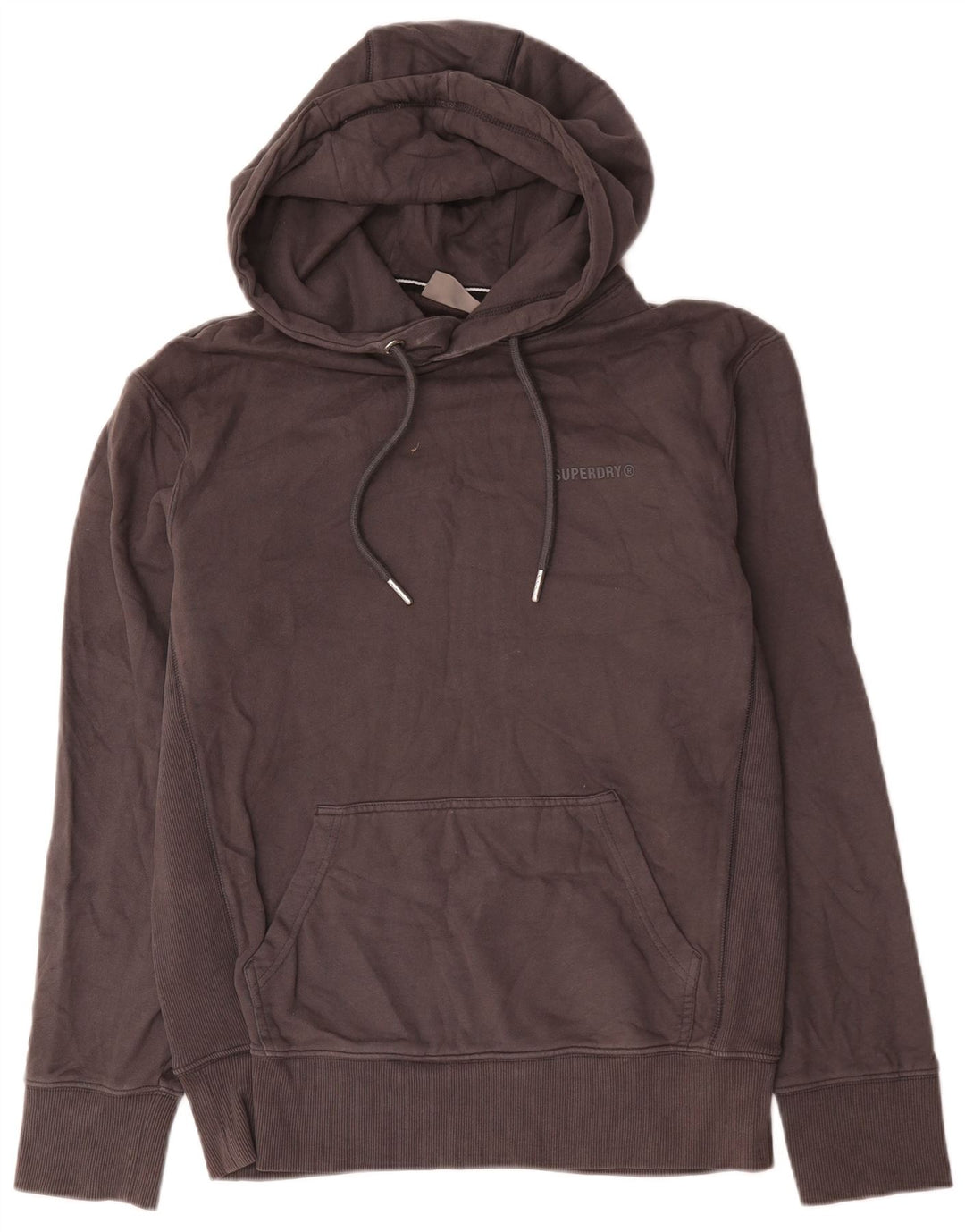 Maglione con cappuccio da uomo Superdry Small in cotone grigio
