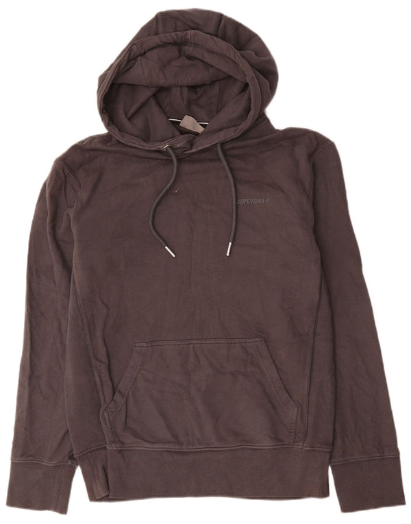 Maglione con cappuccio da uomo Superdry Small in cotone grigio