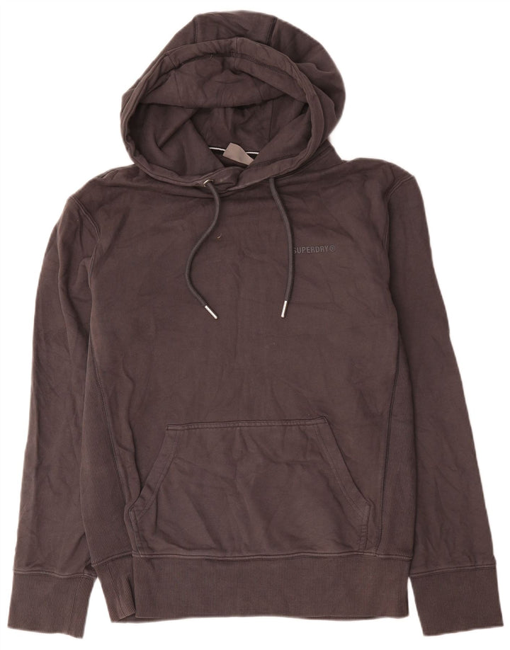 Maglione con cappuccio da uomo Superdry Small in cotone grigio