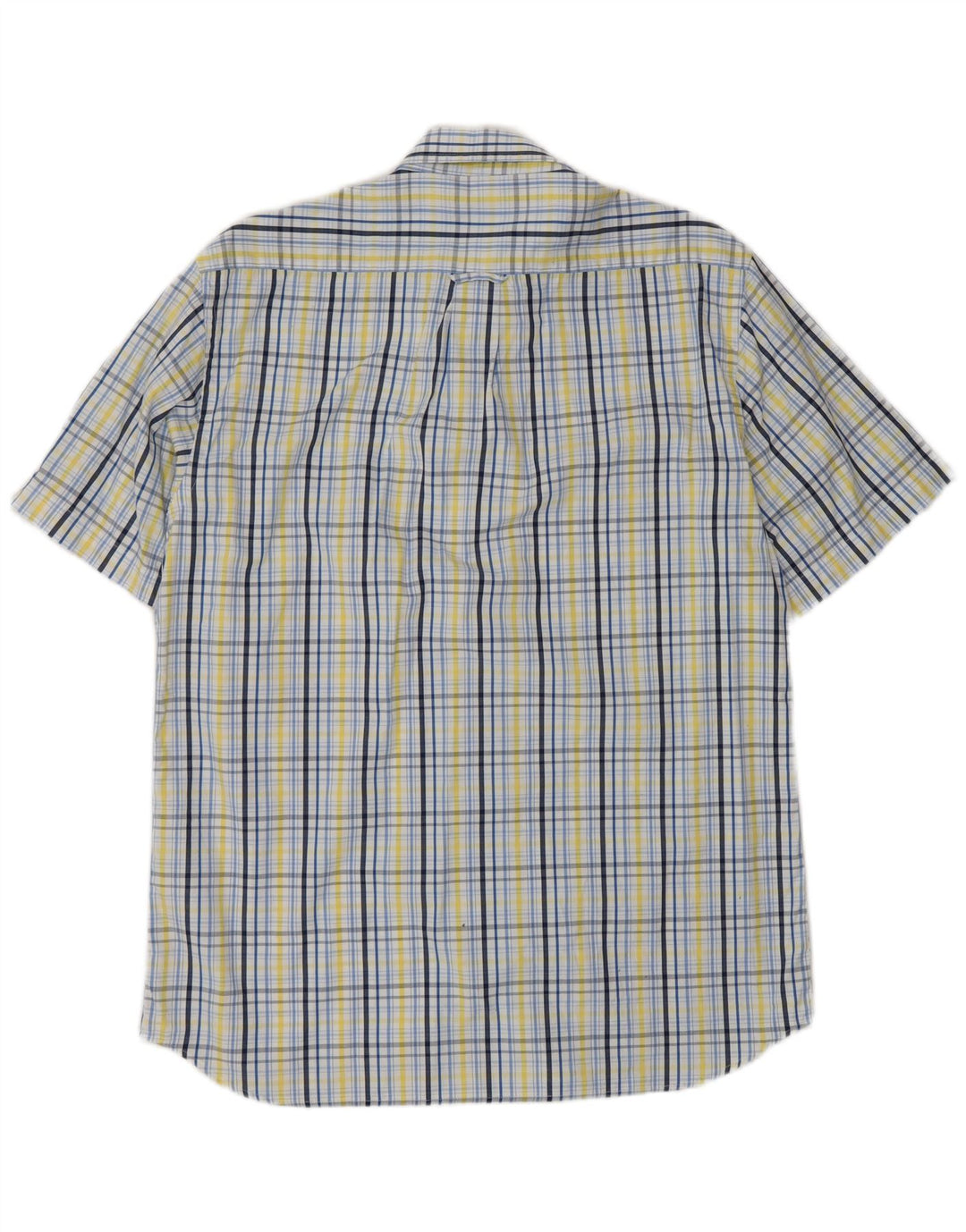 Gant Camicia da uomo a maniche corte vestibilità regolare in cotone a quadri blu medio