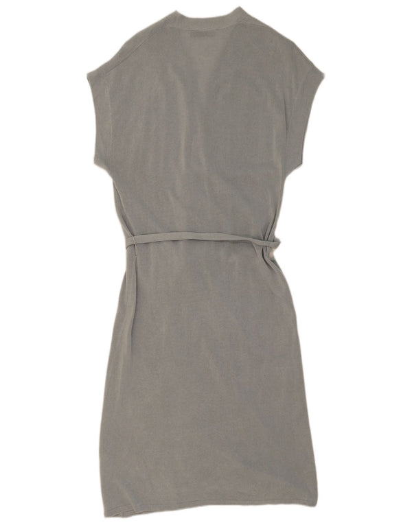 Abito a portafoglio a maniche corte da donna Zara UK 10 piccolo grigio acrilico