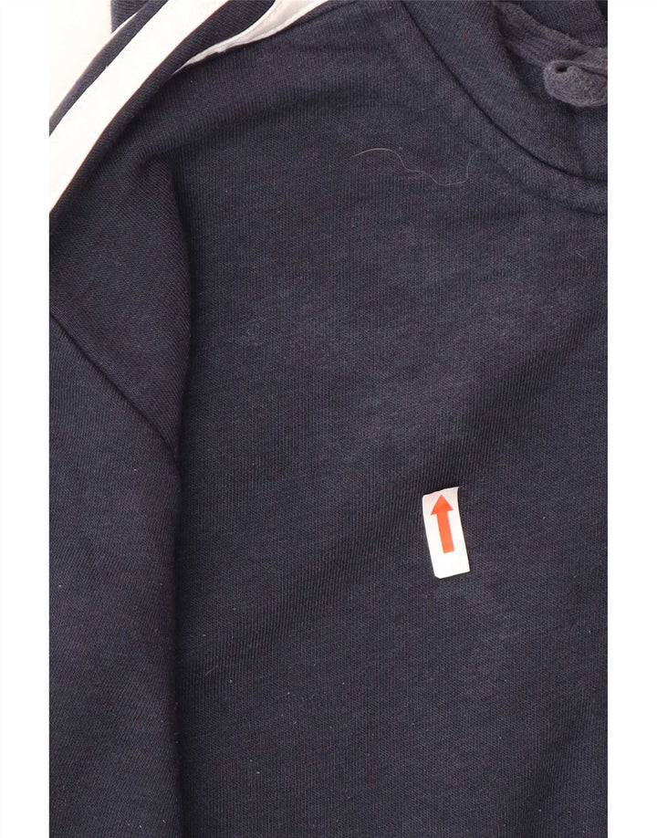 Maglione con cappuccio e zip da uomo Adidas in cotone blu navy medio