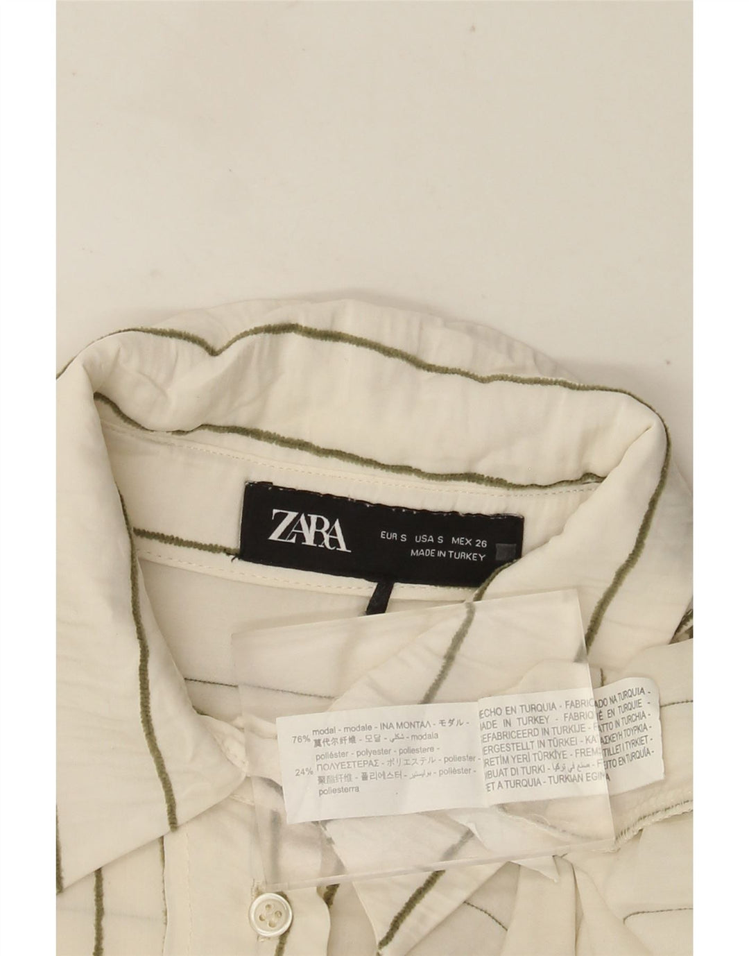 Camicia oversize da donna ZARA UK 10 Small White Striped Modal