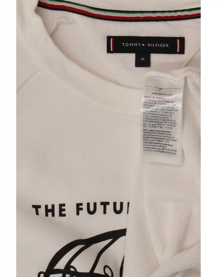 Felpa grafica da uomo Tommy Hilfiger Maglione cotone bianco medio