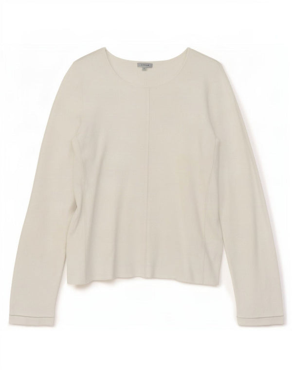 Jigsaw Top da donna a maniche lunghe UK 10 Small Bianco
