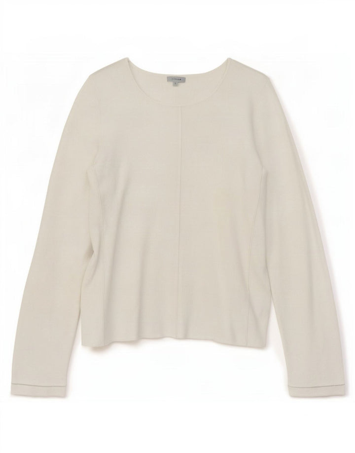 Jigsaw Top da donna a maniche lunghe UK 10 Small Bianco