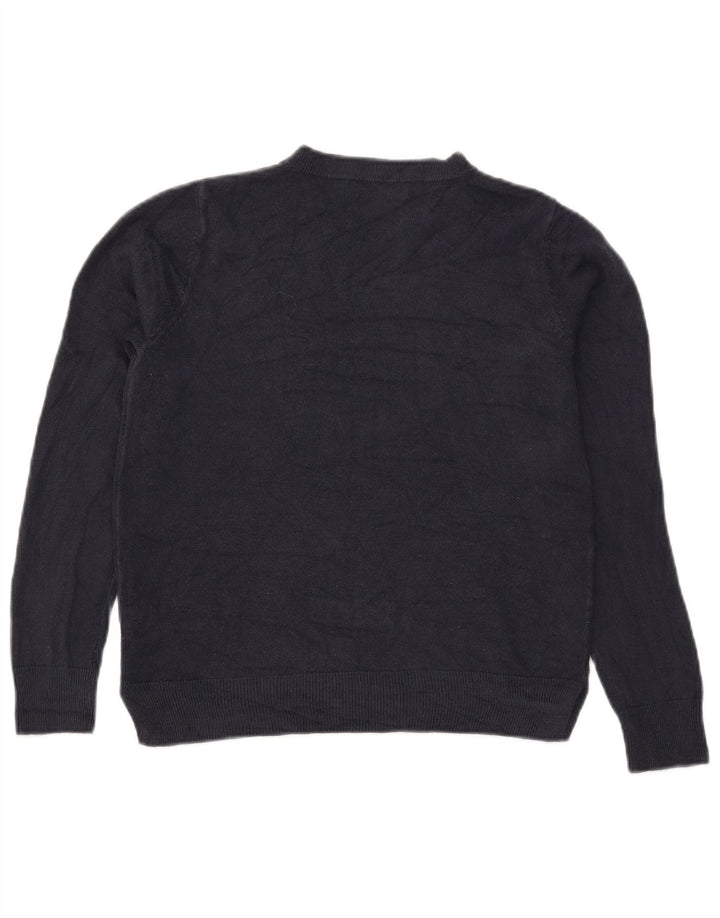 Maglione maglione girocollo da donna Marks & Spencer UK 12 medio blu navy