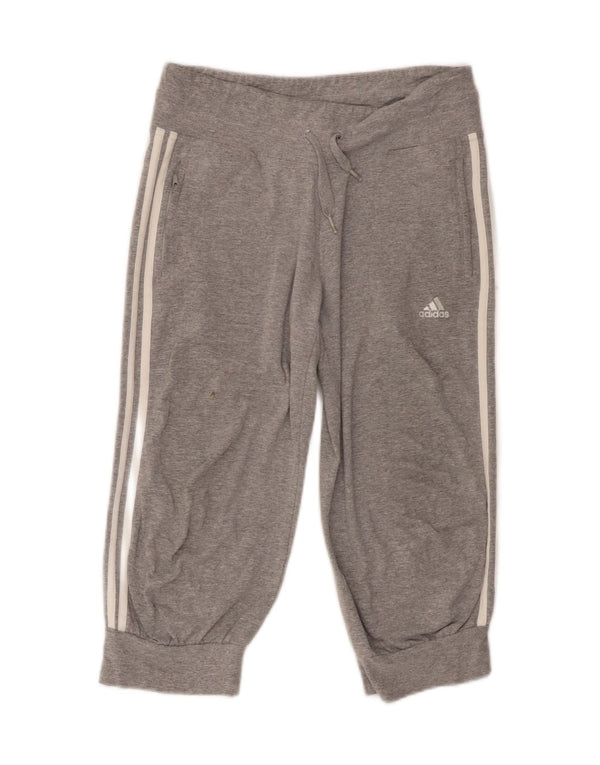 Pantaloni da tuta da donna Adidas Capri Joggers UK 10 Small Grigio Cotone