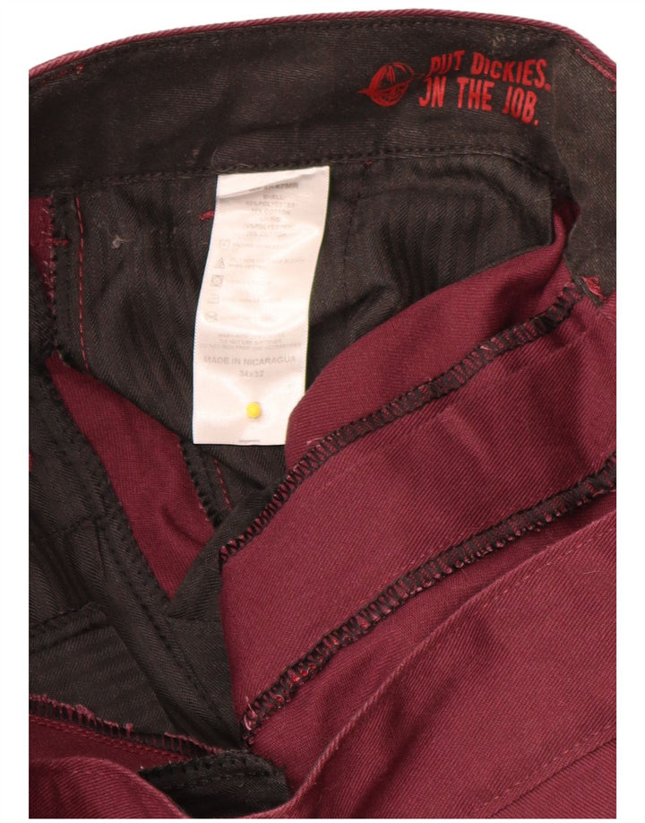 Pantaloni chino dritti da uomo Dickies W34 L32 poliestere bordeaux
