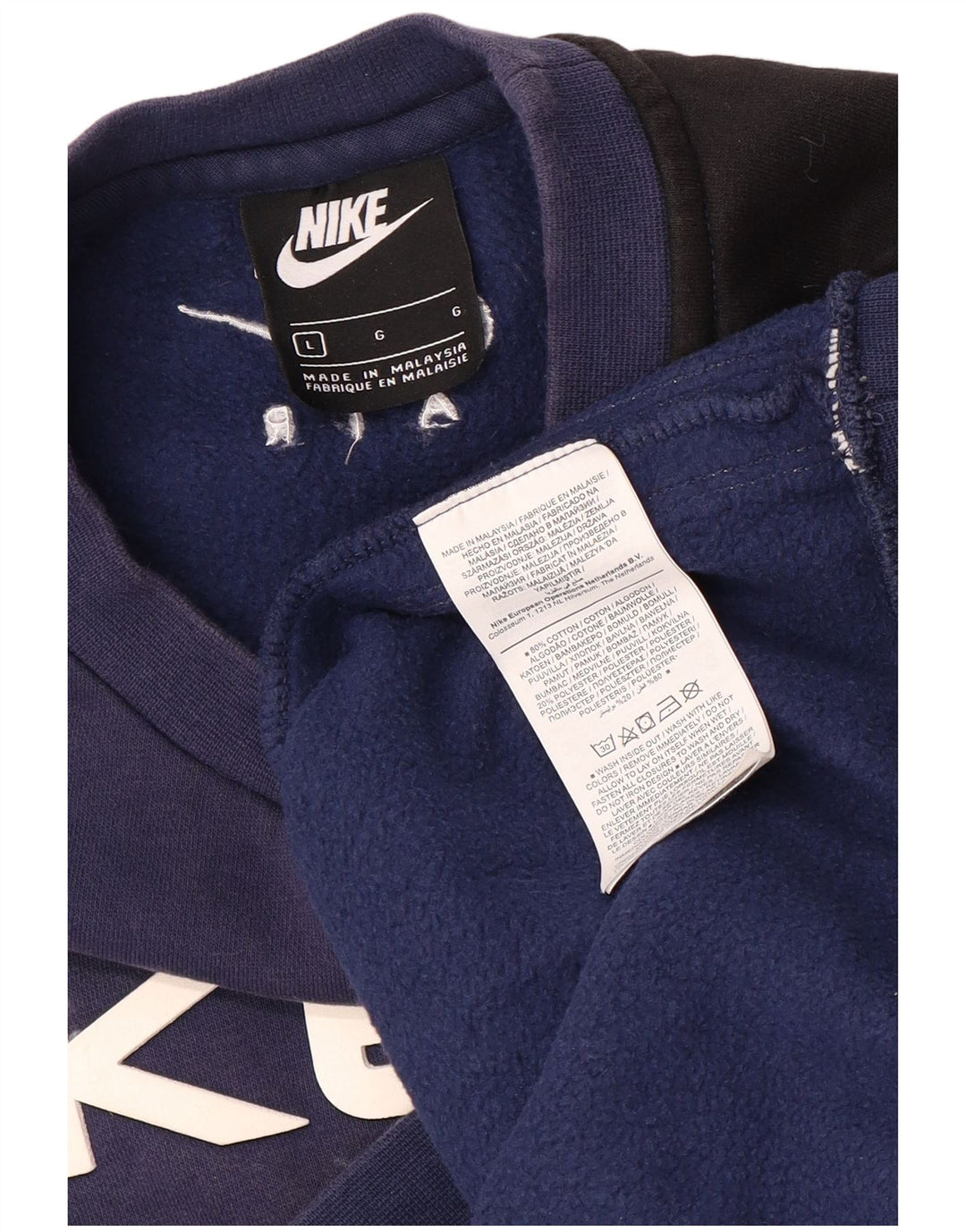 Felpa grafica da uomo Nike Felpa grande in cotone color block blu navy