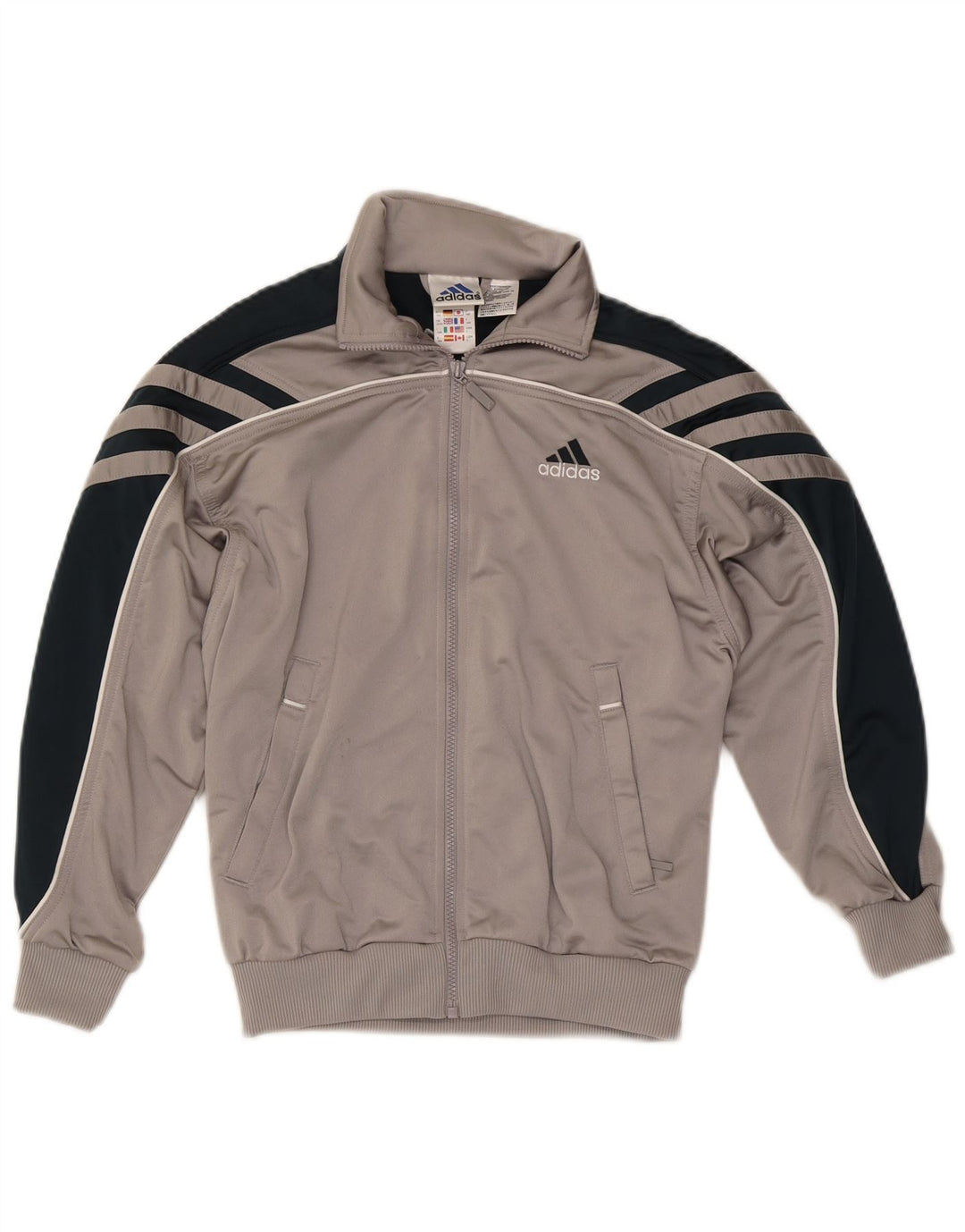 Giacca da ginnastica grafica da ragazzo Adidas 13-14 anni Colorblock grigio