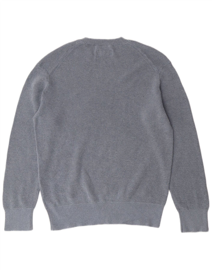 ALL SAINTS Maglione da uomo girocollo in cotone blu medio