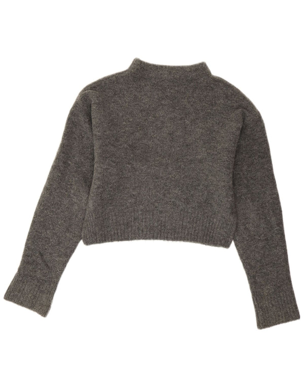 Maglione a collo alto corto corto da donna Zara UK 6 XS grigio screziato
