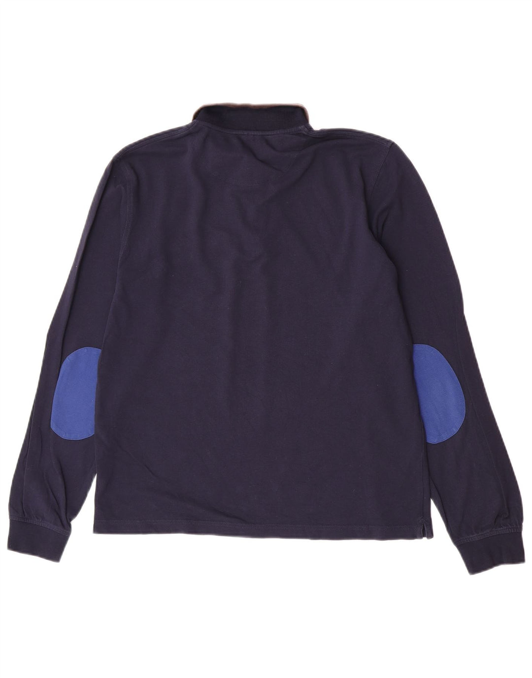 Polo da uomo a manica lunga Sun68 grande in cotone blu navy