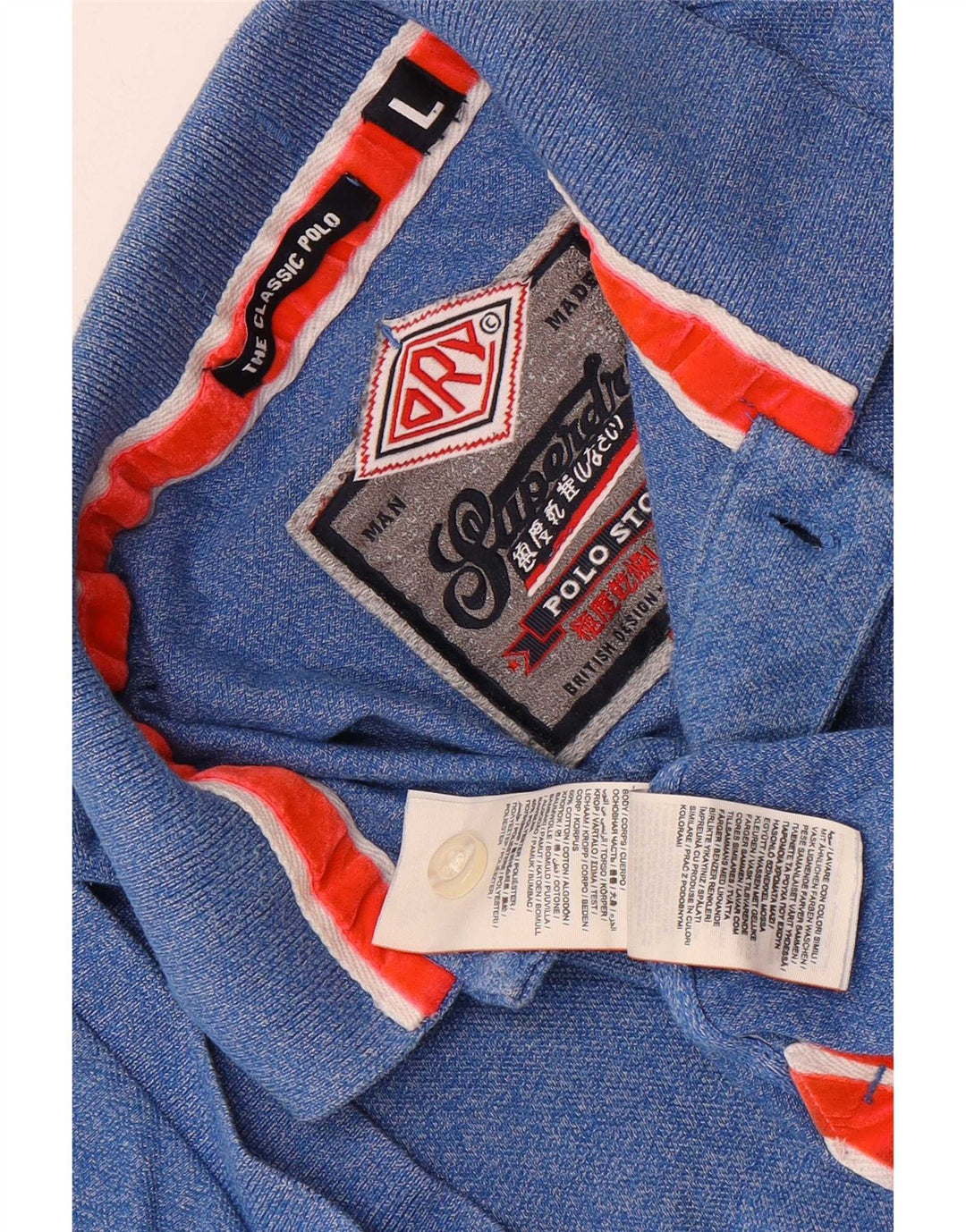 Polo da uomo Superdry grande in cotone blu classico