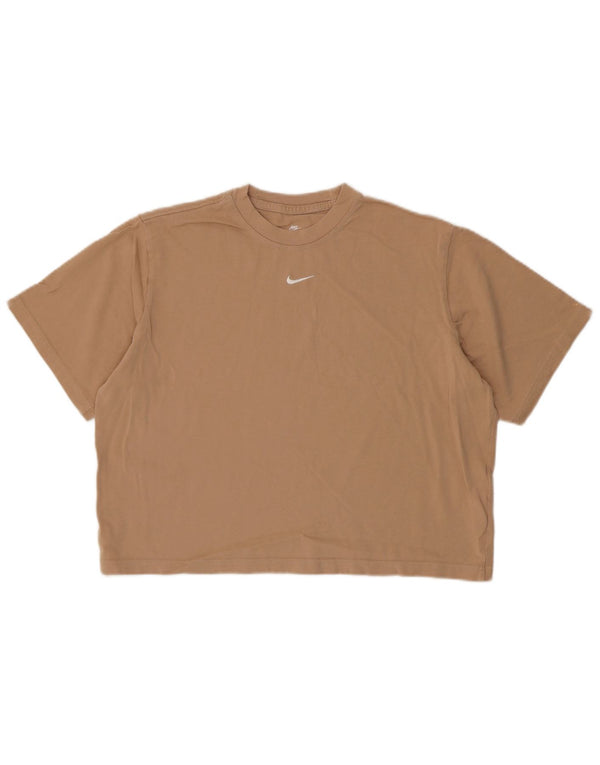 T-shirt corta da donna Nike UK 14 cotone beige medio