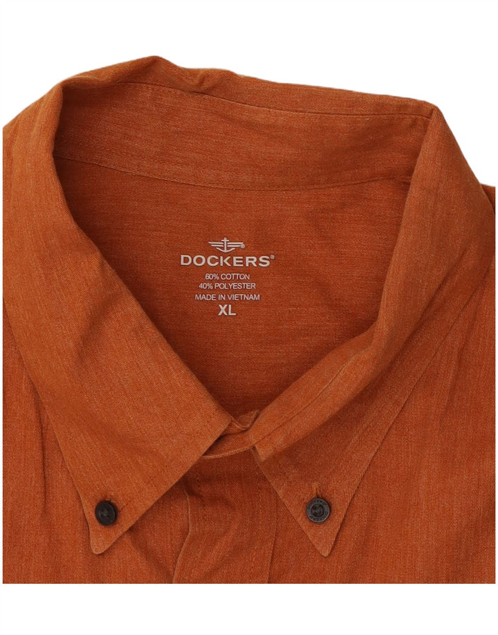 DOCKERS Camicia da uomo XL in cotone arancione