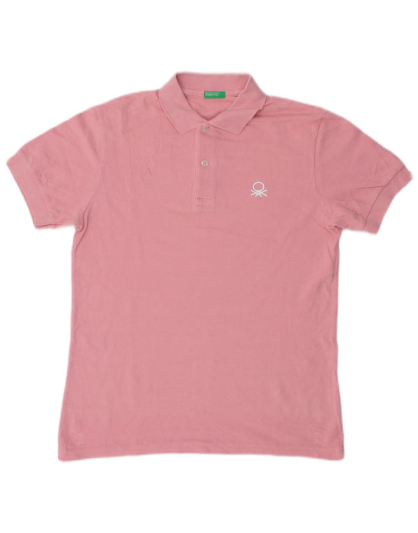 Polo Benetton Bambino 11-12 Anni 2XL Cotone Rosa
