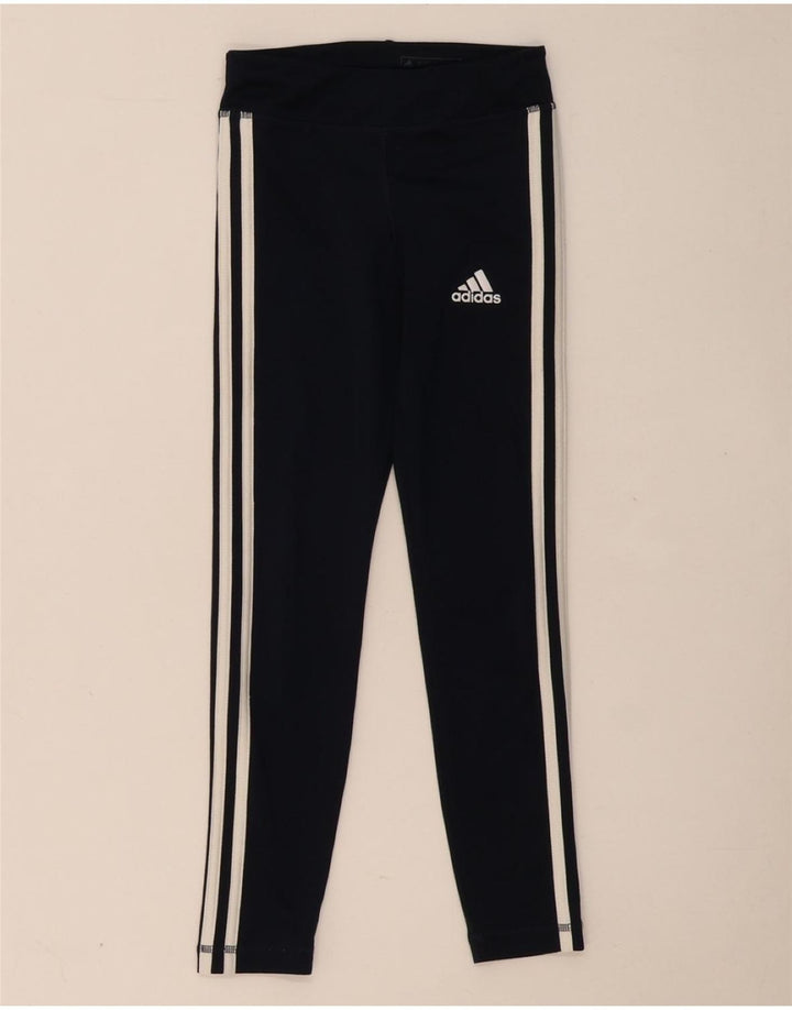 Leggings Climalite ADIDAS per ragazze 9-10 anni in poliestere blu navy