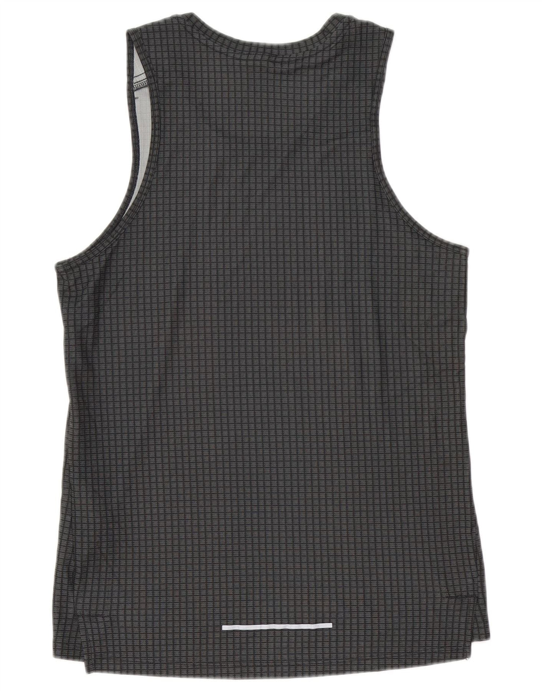 Canotta Nike Dri Fit da uomo, piccola, in poliestere a quadri grigi