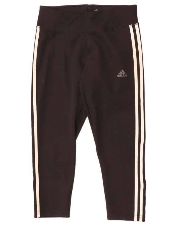 Leggings Capri da donna Adidas UK 8/10 Small Poliestere nero sportivo