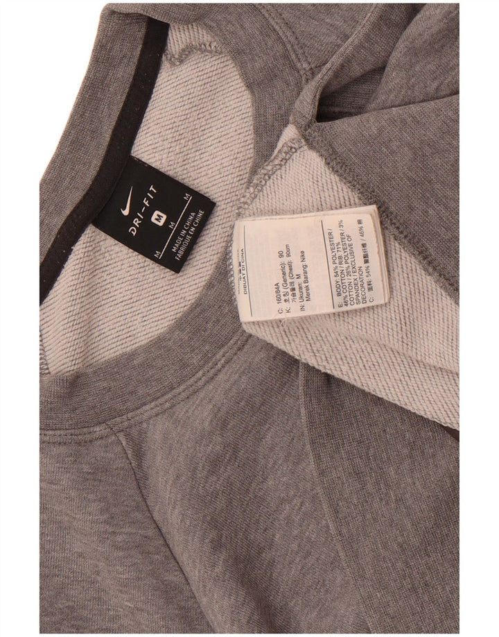 Felpa oversize con grafica Nike Dri Fit da donna UK 14 Grigio medio