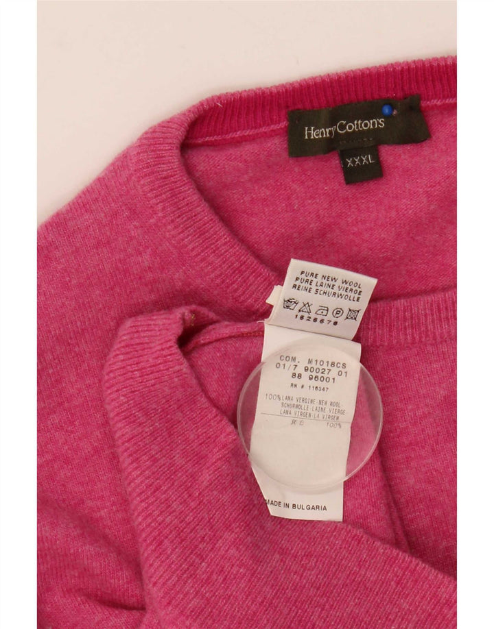 Maglione maglione girocollo da uomo Henry Cottons 3XL lana rosa