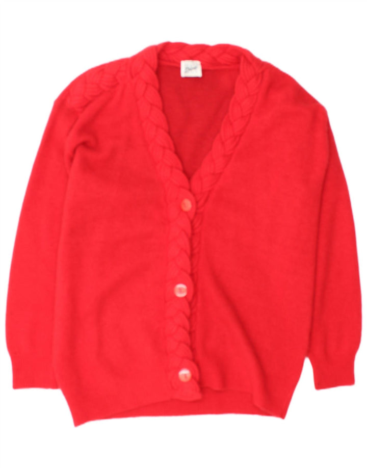 Maglione cardigan da donna Max Dine UK 18 XL Lana d'agnello rossa