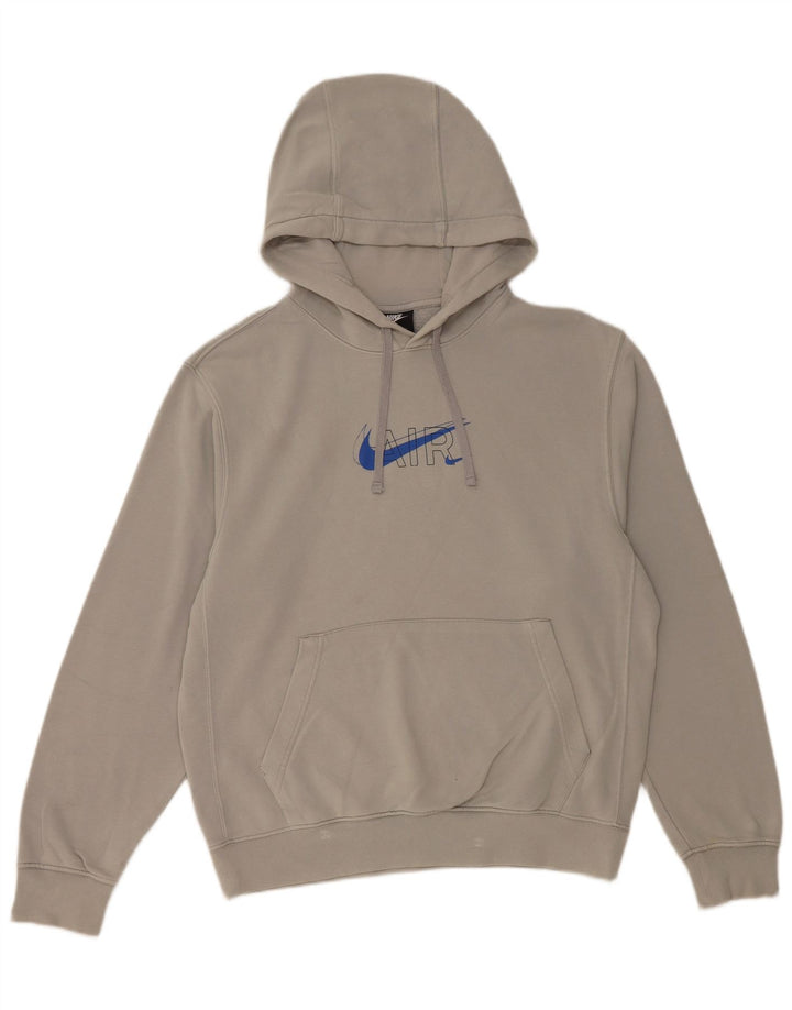 Maglione con cappuccio NIKE Air Graphic da uomo piccolo in cotone grigio