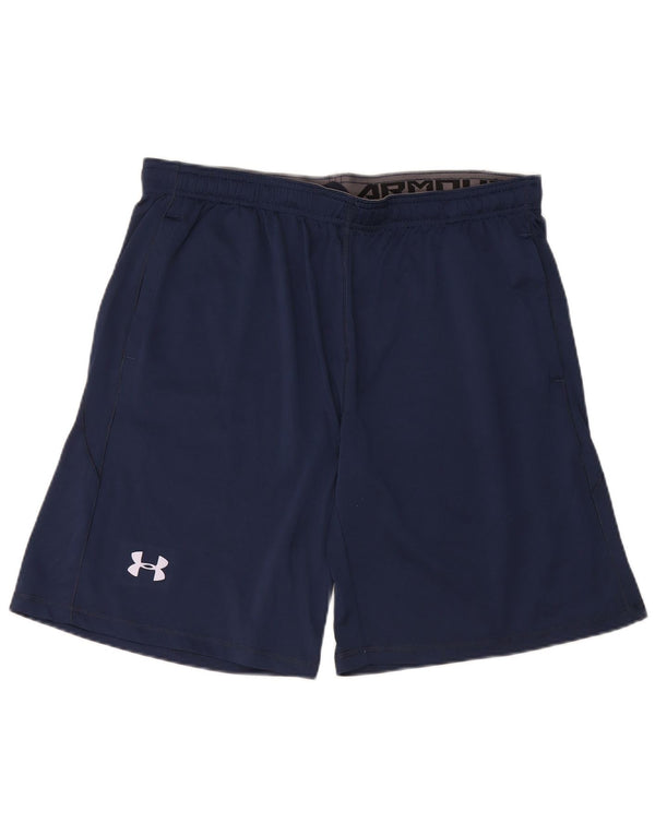 Pantaloncini sportivi Under Armour da uomo Heat Gear Large in poliestere blu navy