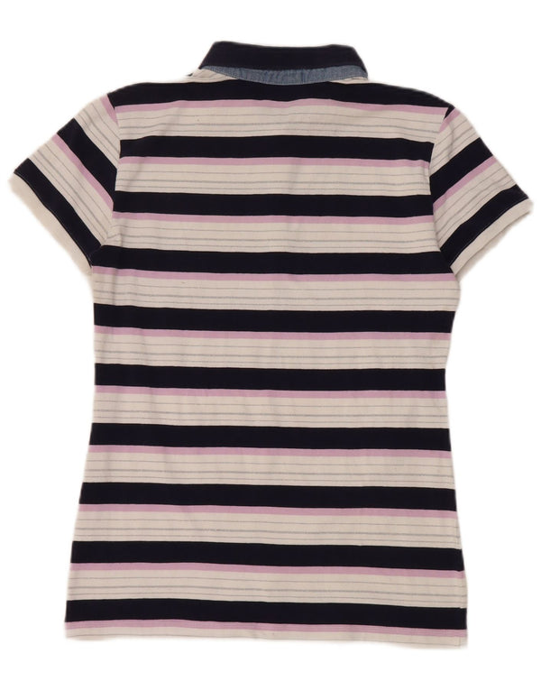 Polo Ellesse da donna a maniche corte UK 14 Large a righe multicolori