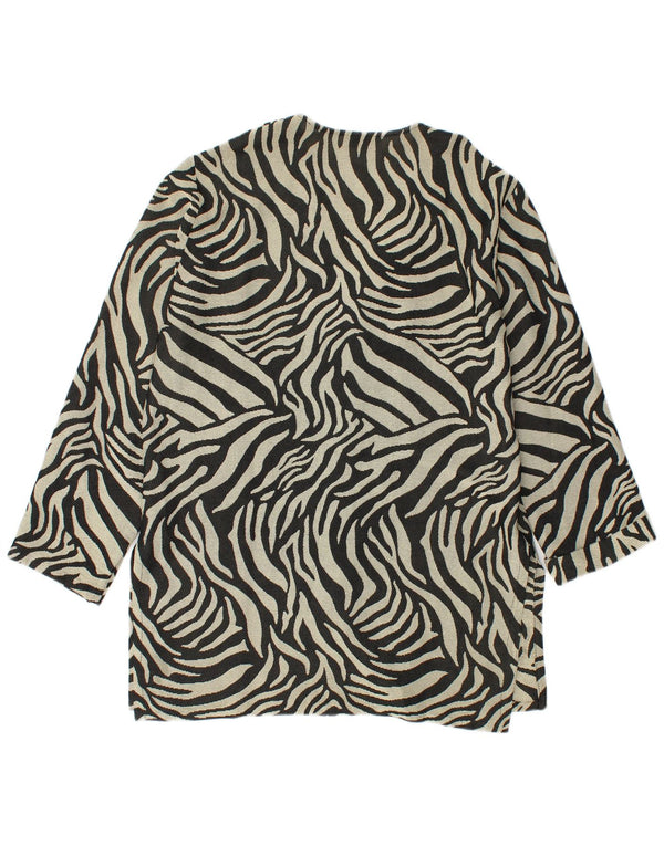 PERTE BY KRIZIA Womens Blazer Jacket UK 14 Medium Beige Animal Print