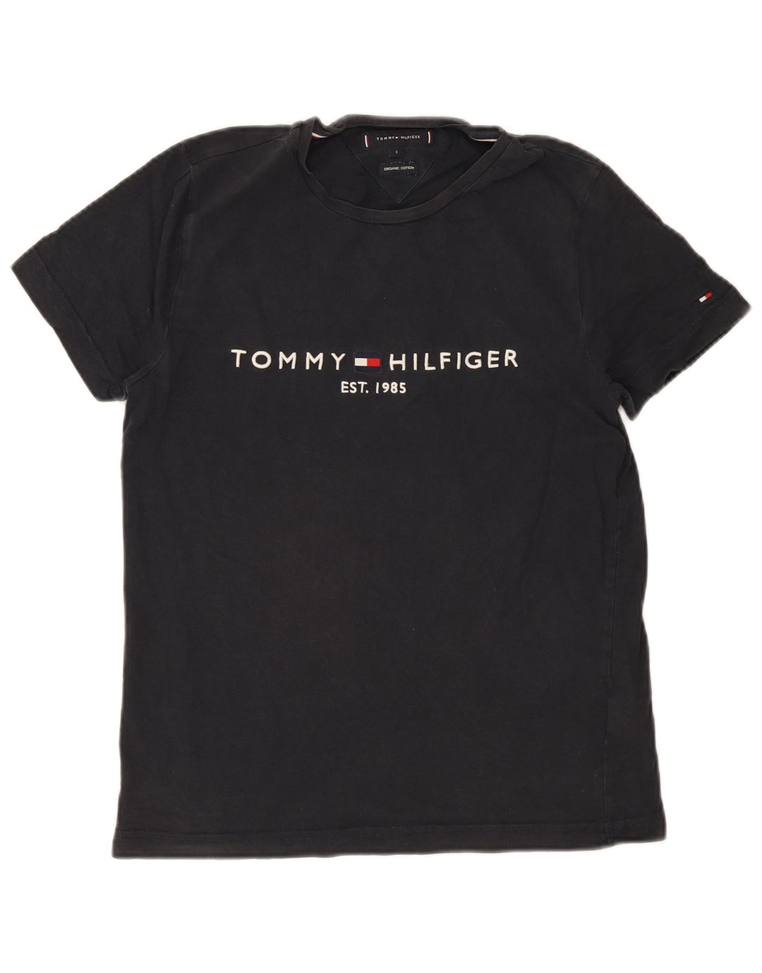 T-shirt grafica da uomo Tommy Hilfiger Top piccola in cotone nero