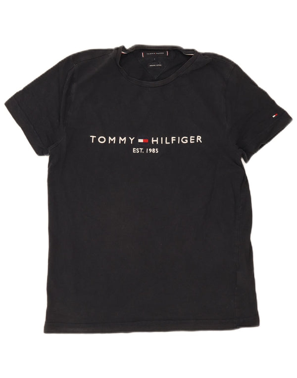 T-shirt grafica da uomo Tommy Hilfiger Top piccola in cotone nero