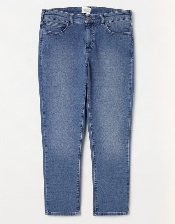 Jeans dritti corti da donna White Stuff UK 10 piccoli W28 L24 cotone blu
