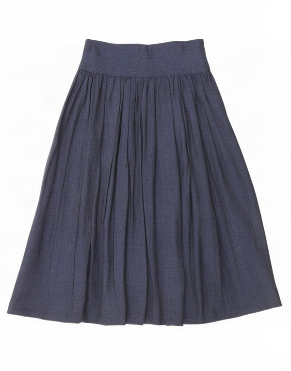 Gonna a pieghe a vita alta da donna vintage XS W24 Blu navy