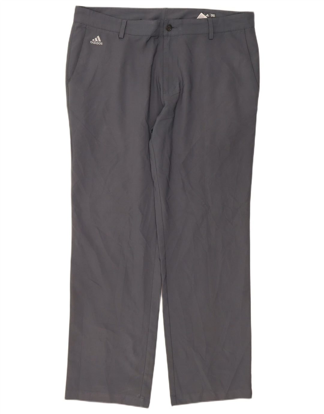 Pantaloni chino dritti Adidas Climalite da uomo W38 L32 poliestere grigio
