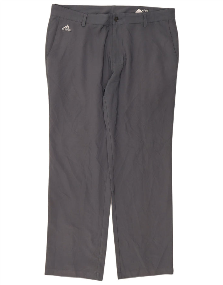 Pantaloni chino dritti Adidas Climalite da uomo W38 L32 poliestere grigio